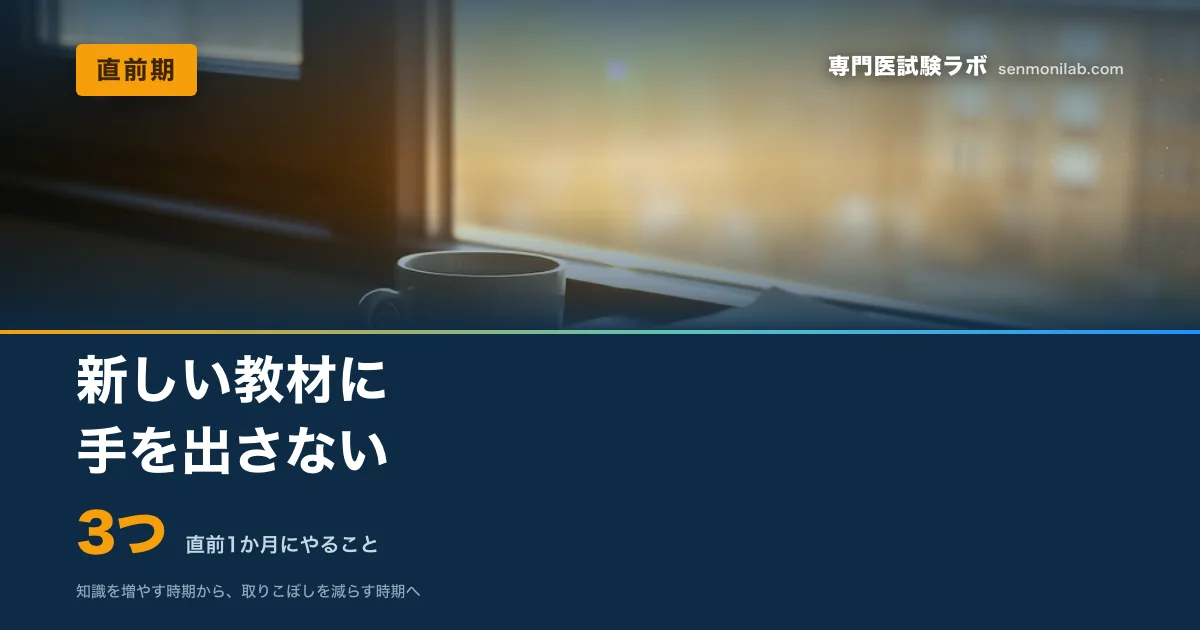 直前期は知識を増やす時期ではなく取りこぼしを減らす時期。やること3つとやらないことリスト。