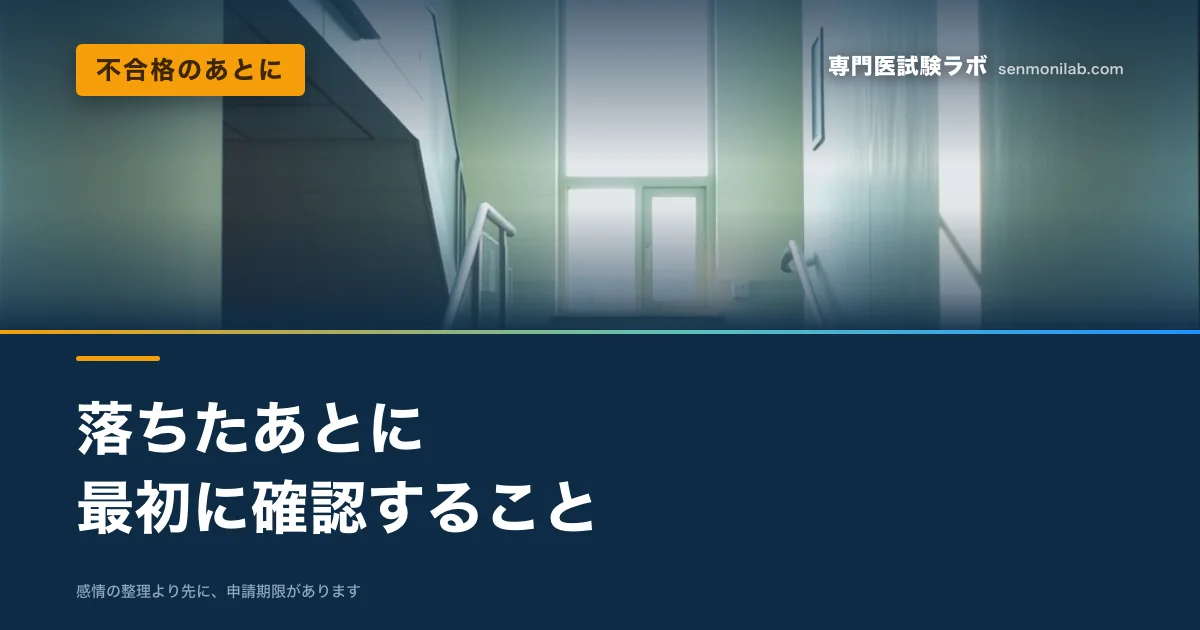 不合格は珍しくありません。まず確認すべき手続きの期限、点数が開示されない前提での原因の絞り込み、2年目に変えるべき3点を整理しました。