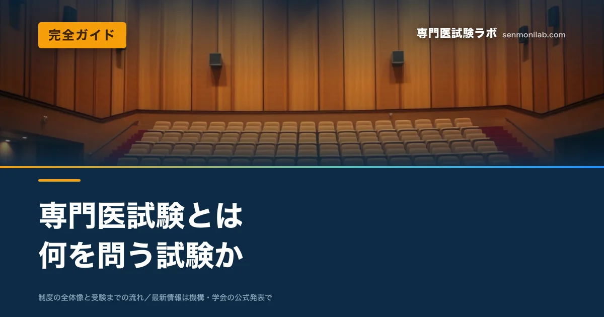 新専門医制度の全体像、基本領域19、受験までの流れ、何が問われるのかを受験する側の視点で整理しました。